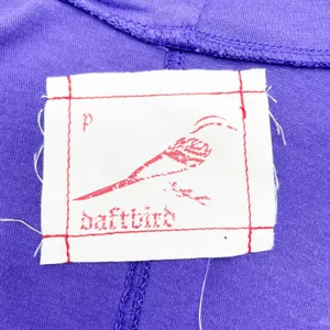 NEW Daftbird Womens XS‎ Sleeveless Cardigan Violet Purple Pockets Jersey Minimal thumbnail 7