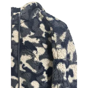 Z by Zella Green‎ Urban Camo Print Faux Shearling Pullover Hoodie Small NEW thumbnail 3