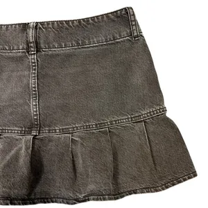 PacSun Brown Low-Rise Denim Micro Mini Skirt Sz 27" Pleated Y2K Grunge Cyber thumbnail 12