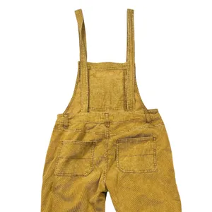 Free People Corduroy Overalls‎ Womens 29 Straight Leg Distressed Mustard Yellow thumbnail 5