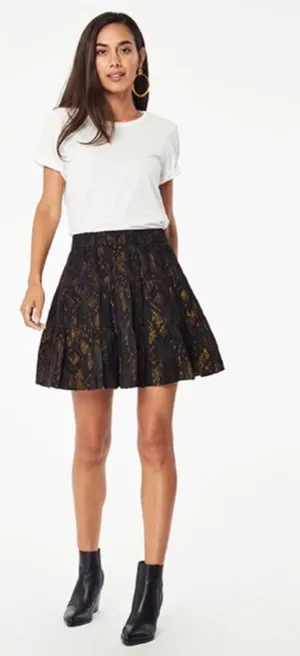ROLLER RABBIT LUREX ASHTON SKIRT BLACK Gold Metallic Size‎ Small thumbnail 1