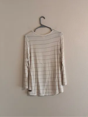 Matilda Jane Cream Long-Sleeve Striped Scoop Neck Top thumbnail 3