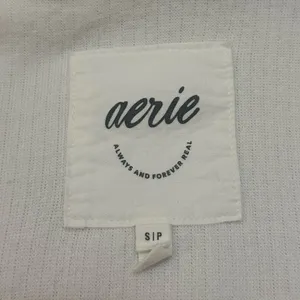 Aerie open collared white ribbed crop t-shirt women’s size small thumbnail 5