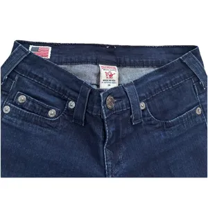 TRUE RELIGION MISTY STEEL PANEL Womens‎ JEANS Low Rise Y2K Skinny Straight Sz 26 thumbnail 3