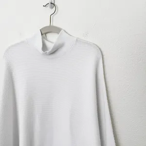 [Abercrombie & Fitch] White Waffle Knit Mock Neck Oversized Sweater Size L/XL thumbnail 8