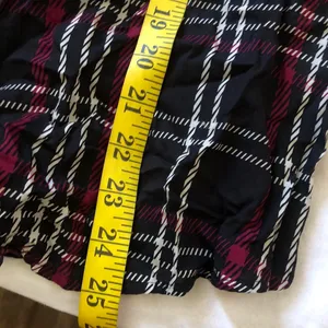 Foxcroft Black red plaid button-up shirt office siren core long sleeve #goth #grunge #Whimsygoth Measurements in pics thumbnail 5