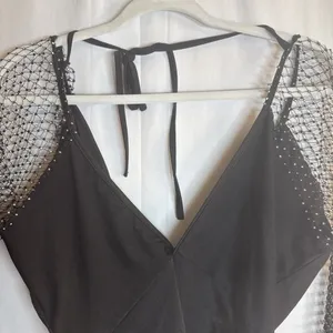 ENVME BLACK STRETCH RHINESTONE MESH BODYSUIT SNAP CROTCH Size Small NWT thumbnail 9