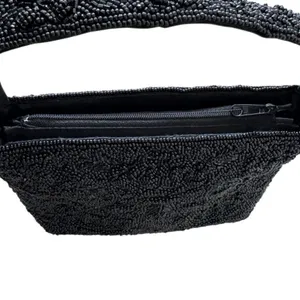 Vintage La Regale Black Beaded Evening Handbag thumbnail 4