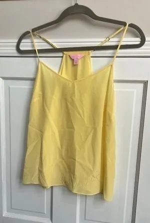Lilly Pulitzer yellow silk tank‎ size small thumbnail 1