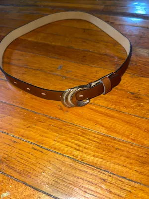 Vintage Brown Faux Leather Women’s Belt with Brass Buckle - Size 10 thumbnail 2