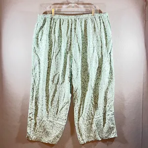 1218 | Nottibianche Abstract Print Cotton Blend Pajama Set Mint Green Womens‎ 1X thumbnail 5
