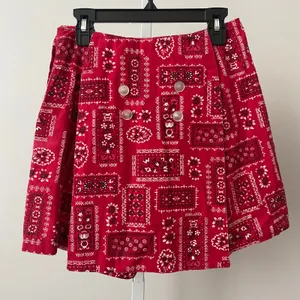 VTG Cotton Bandana Boho Cowgirl Western Red Skort 24 Red thumbnail 4