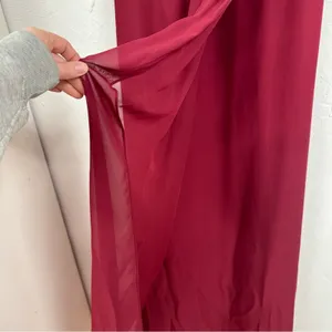 Weddington Way Burgundy Satin Sleeveless Bridesmaid Maxi Dress Womens 6 Formal thumbnail 3