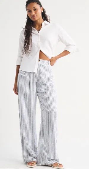Abercrombie Striped Linen Pants thumbnail 1