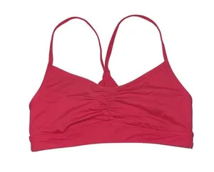 Athleta Hot Pink Ruched Keyhole Back Unlined Sports Bra thumbnail 1