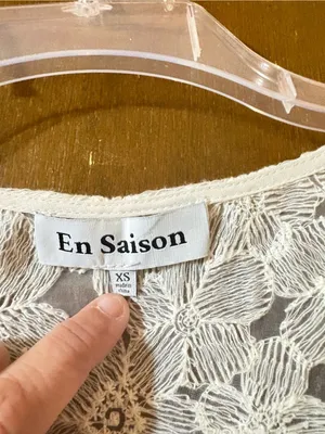 En Saison white floral eyelet lace tiered maxi dress thumbnail 2