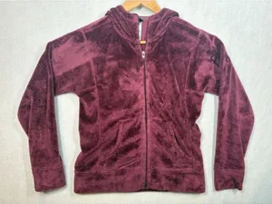 Patagonia Womens Plush Synchilla Hoody 20954 Burgundy Full Zip Hooded Size Small thumbnail 1