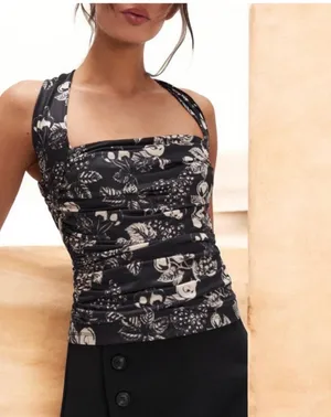 Free People Tommie Ruched Satin Top thumbnail 4