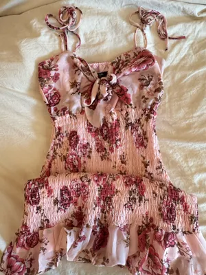 Nasty Gal Floral Pink Dress thumbnail 1