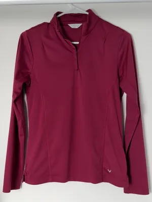 Callaway Women's Long-Sleeve Quarter-Zip Top - Berry/Magenta thumbnail 1