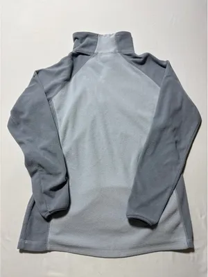 Columbia Light Blue & Gray Fleece Pullover - Size Large Cozy thumbnail 7