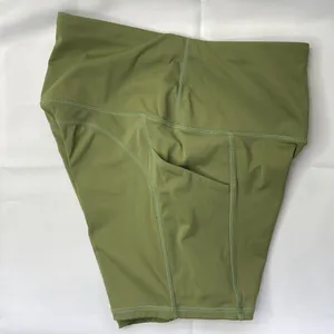 Oalka Activewear Women’s Green High Waisted Side Pocket Biker Shorts Size Small thumbnail 5