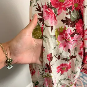 Abercrombie & Fitch Pink Floral Linen Blend Ruffle Strap Mini Dress Womens M thumbnail 5