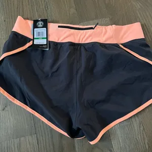 Under Armour Women's Black and Peach Shorts thumbnail 2