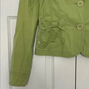 Plugg Light Green Cotton Blazer with Bow Pocket Accents thumbnail 7