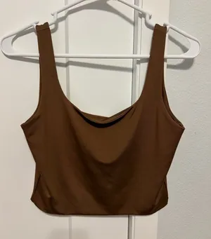 Brown Crop Top Tank Top Size L thumbnail 1
