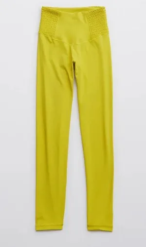Aerie OFFLINE By Real Me Smocked Legging size medium chartreuse thumbnail 4