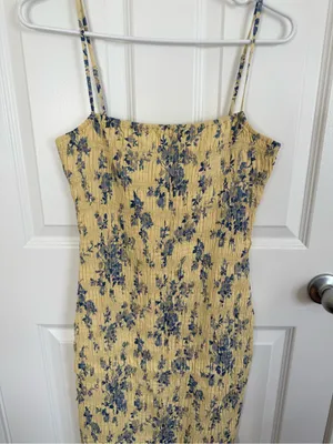 Reformation Seren Midi Dress in Sabrina Butter Yellow 10 thumbnail 4