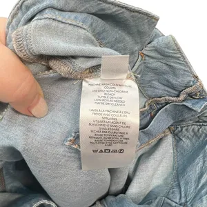 Free People Belted Denim Utility‎ Pants In Blue Haze Denim Chambray Size 30 thumbnail 11