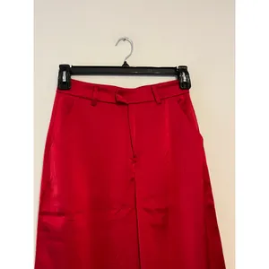 Lulus Modern Approach Red Satin Wide-Leg Pants Size Small thumbnail 5