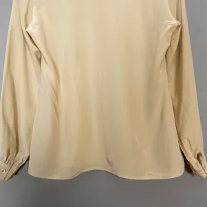 Vintage Nordstrom Silk‎ Blouse Cream Women Button-Up Long Sleeve Top Hong Kong thumbnail 6