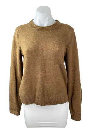 Gap Women's Tan Knit Long Sleeve Crew Neck Cozy Pullover Sweater Top Size M thumbnail 1