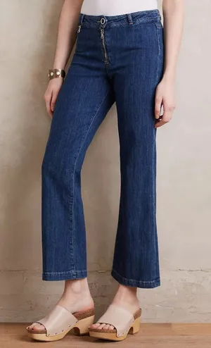 Paige Milo Crop Flare Jeans Womens Size 25 Medium Wash High-Rise Stretch Denim thumbnail 1
