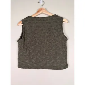 Madewell Olive Green Basketweave Knit‎ Button Front Sweater Vest NN249 Womens XS thumbnail 7