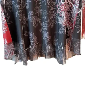 Vintage Y2K‎ Women’s Paisley Mesh Goth Romantic Grunge Rhinestone Sheer Torn Raw thumbnail 5