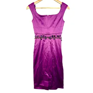 NWT Mandalay Oleander Purple Beaded Embellished Midi Cocktail Evening Dress Sz 2 thumbnail 7