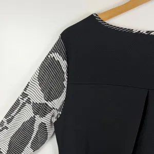 Ali Miles Abstract‎ Geometric Tunic Top Medium Artsy Zipper Detail Stretch Boho thumbnail 3