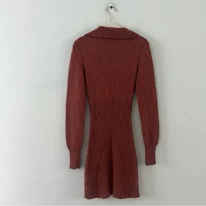 NWT Free People Mont Blanc Red‎ Jasper Cable Knit Sweater Mini Dress thumbnail 6