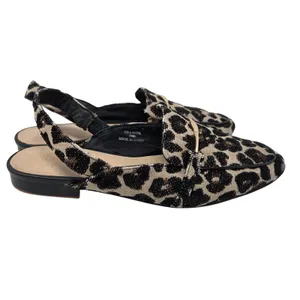 Chic Topshop Leopard Print Slingback Almond Toe Gold Horsebit - US 7 thumbnail 4