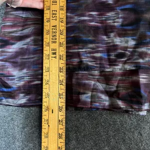 Lord & Taylor Silk Cotton Ikat Print 2 Piece Set Top & Skirt Purple Blue Sz 8 M thumbnail 4