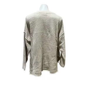 Free People Women's Henley Sweater Beige Medium Long Sleeve Relaxed Fit thumbnail 5