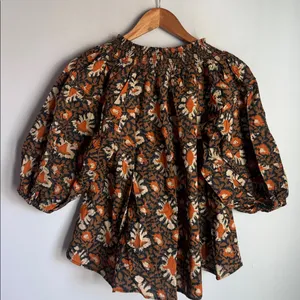 Free People Willow Print Puff Sleeve Blouse Small thumbnail 6