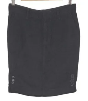 Ra-Re Faux Suede Mini Skirt Womens Size 42 US6 Black Button Detail Office Siren thumbnail 1