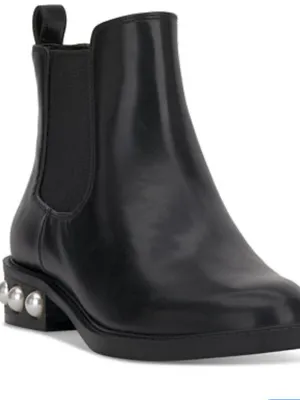 NEW On 34th Women Pearl Heeled Chelsea Boots Jeovana Size 5 Black Ankle Bootie thumbnail 1