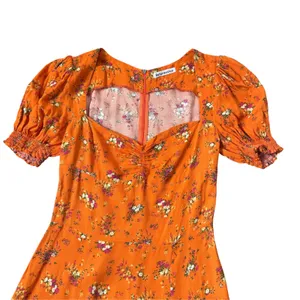 Reformation Lacey Dress Orange Floral Midi thumbnail 5