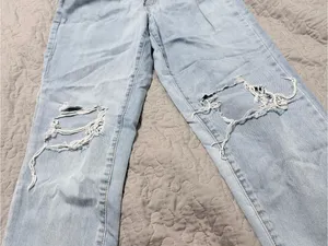 Rewash Light Blue Distressed Straight Leg Jeans thumbnail 6